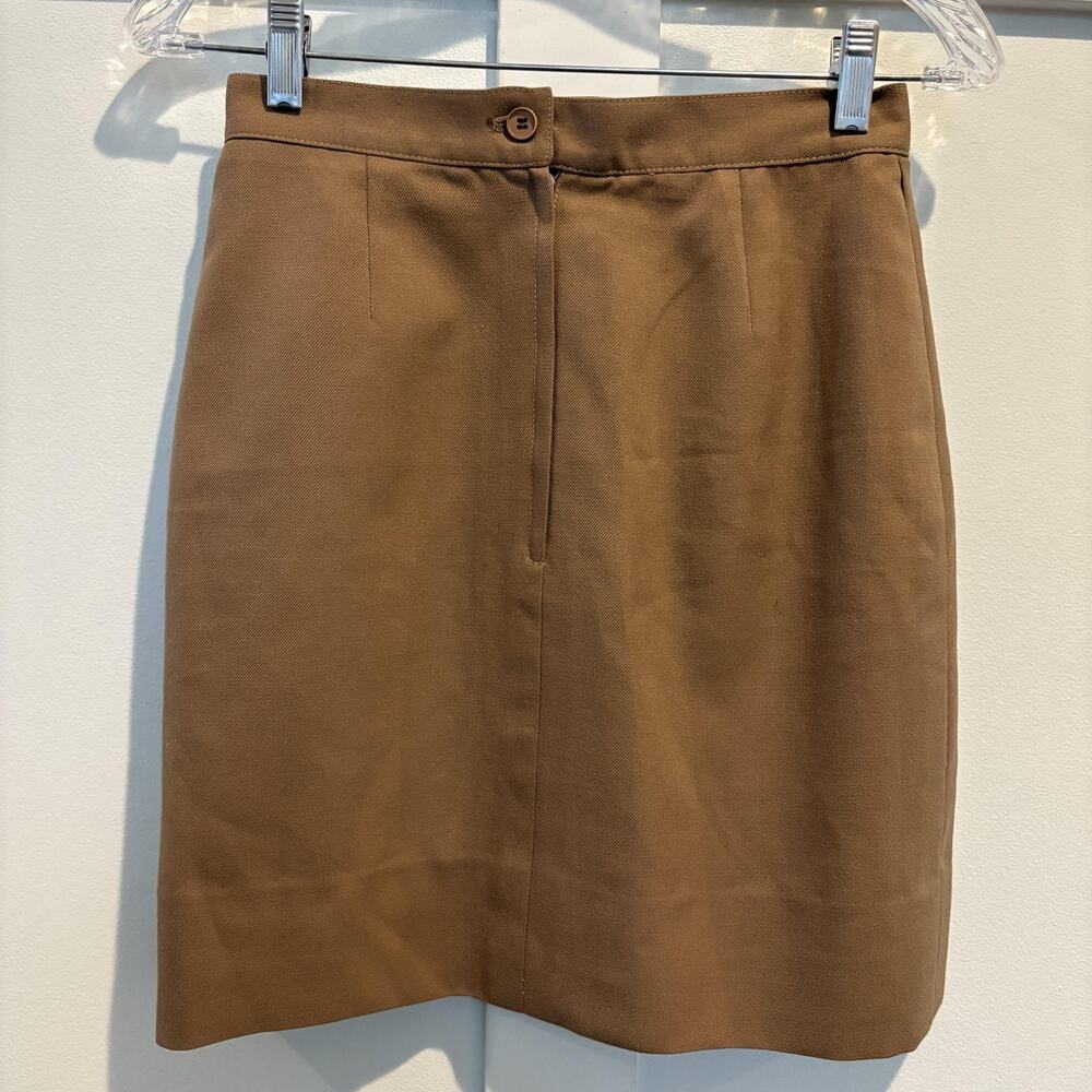 Yves Saint Laurent Brown Wool Blend Pencil Skirt - Picture 5 of 11